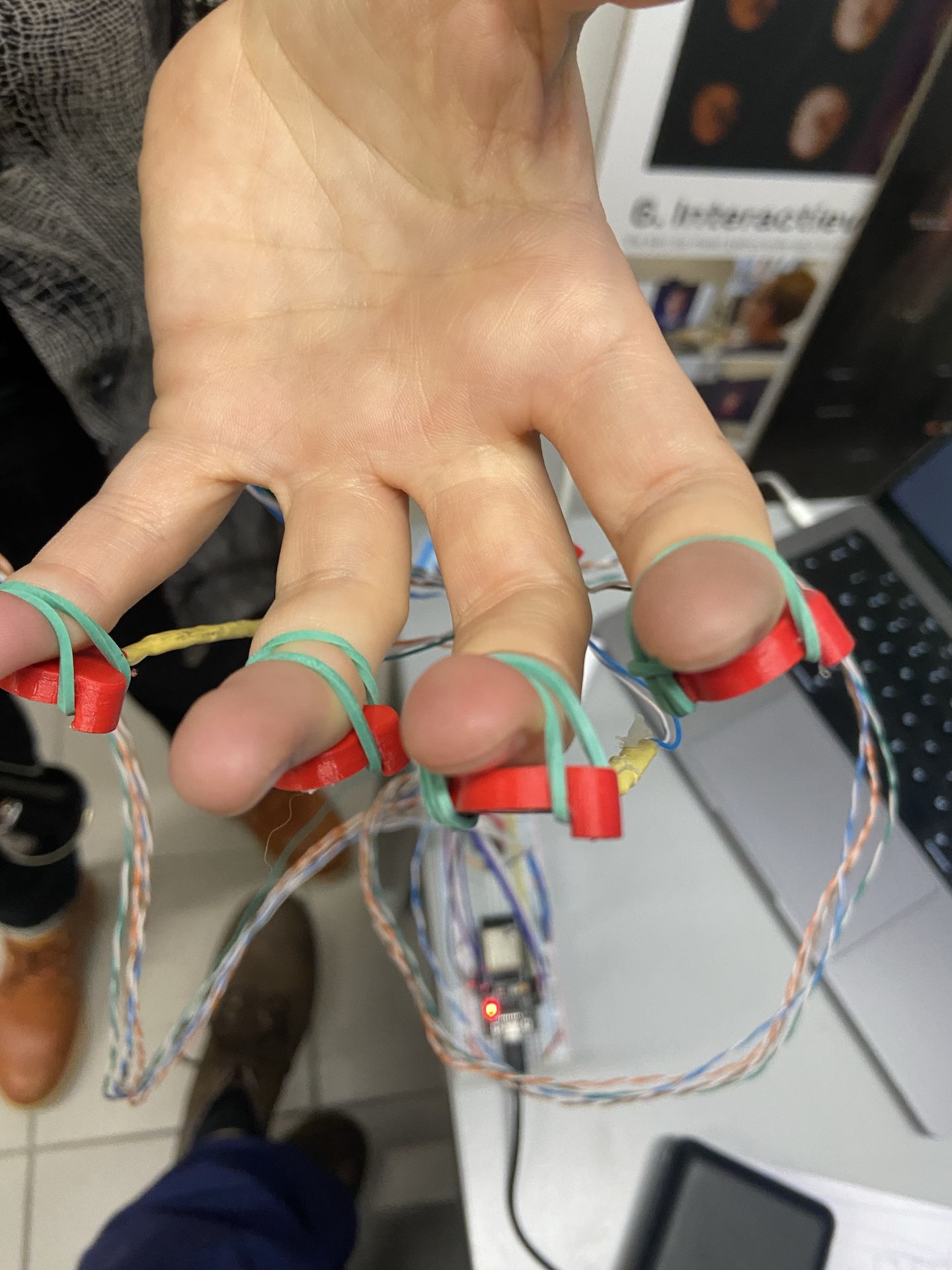 Hands attached to the device