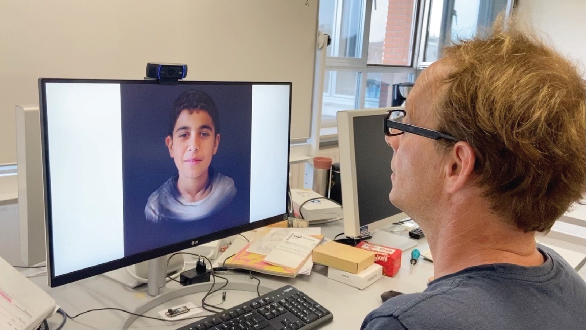 Researcher Lieven Menschaert experimenting with the trained model