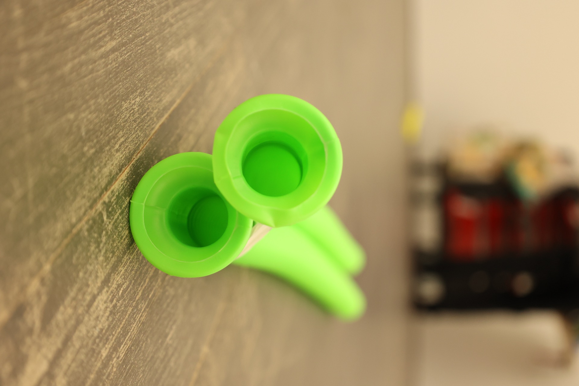 Close-up of the corrugated tubes